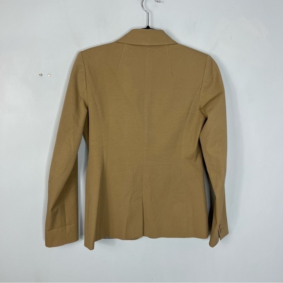 1901 Size 2 Women's Tan Cotton Stretch Blazer Tailored - Picture 6 of 8